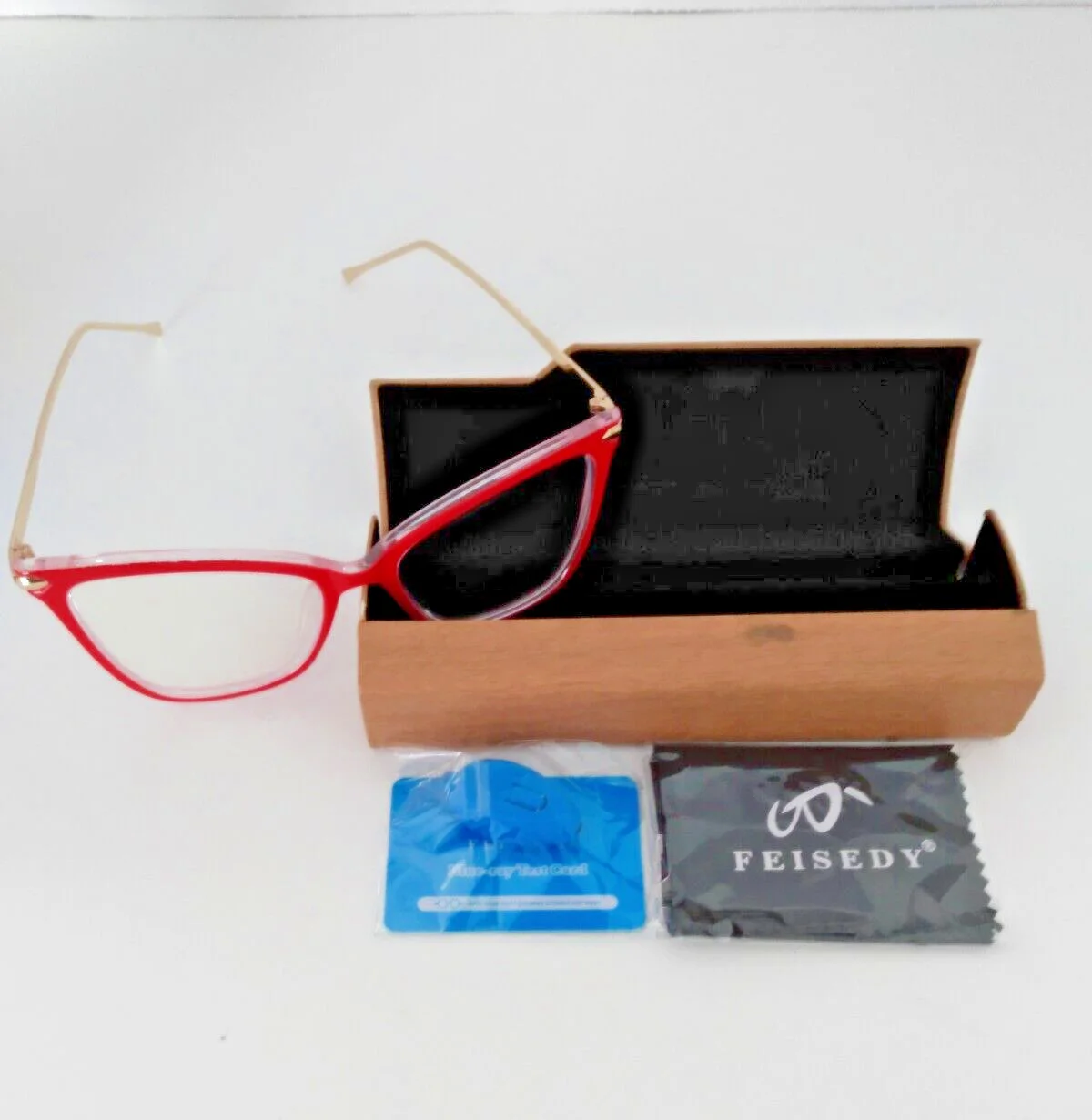 FEISEDY Oversized Cat Eye Glasses Frame Blue Light Blocking Eyewear for Women...